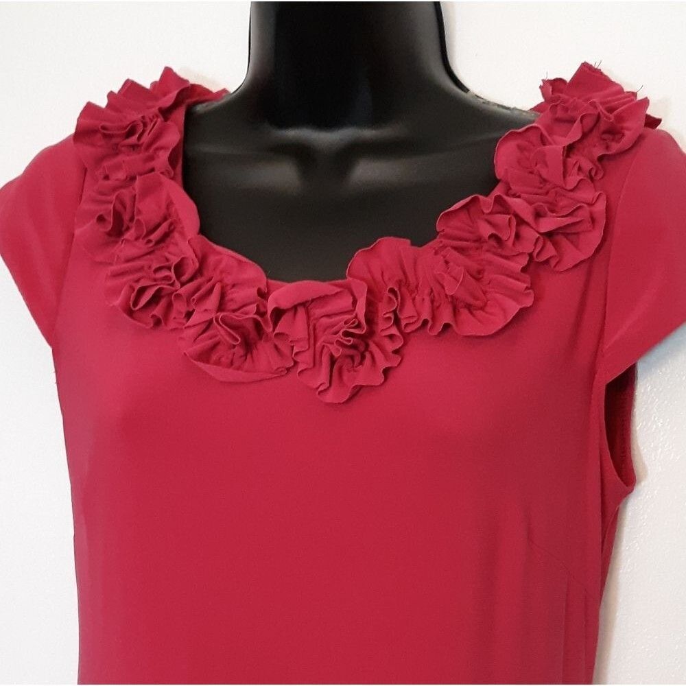 MSK pink ruffle shift dress - Picture 2 of 5